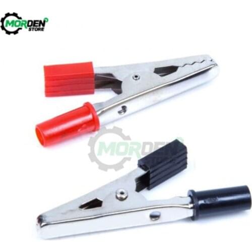 5Pairs Insulated Crocodile Clips large Size Plastic Handle Cable Lead Testing Metal Alligator Clips Clamps 52mm Length