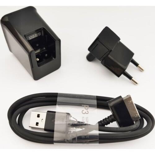 EU Travel 5V2A Charger Adapter for Samsung Galaxy Tab S2 S3 S4 Tablet P1000 P3100 P5100 P7500 N8000 Data sync Charging USB cable