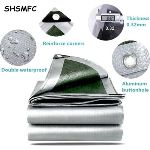 PE Tarpaulin Rainproof Cloth Outdoor Garden Plant Shed Boat Car Truck Canopys Waterproof Shading Sail Pet Dog House Cover 0.32mm