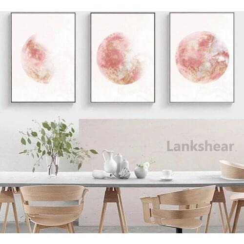 Moon Phase Art Canvas Painting Rose Gold Print Large Gallery Modern Wall Art Bedroom Wall Posters Decor Decoration Pictures
