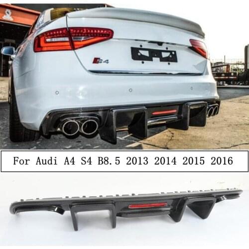 For Audi A4 S4 RS4 B8.5 2013 2014 2015 2016 Carbon Fiber Rear Bumper Diffuser Lip Spoiler High Quality Car Accessories