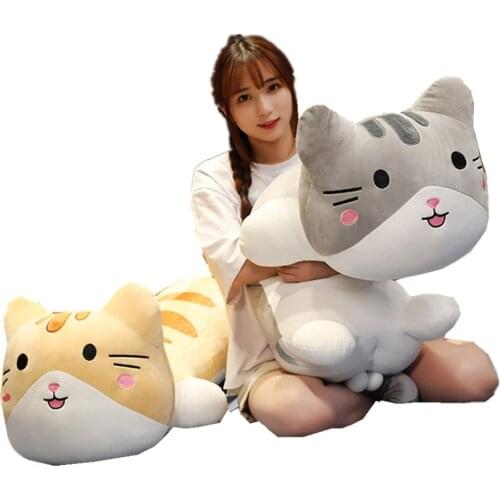 Fancytrader 39'' Giant Stuffed Egg Cat Plush Toy Super Soft Big Stuffed Girl Sleeping Hug Pillow Cushion Doll Novelty Gift 100cm