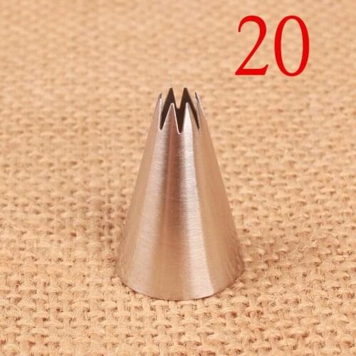 20# Open Star 8-Tooth Cream Decorating Mouth 304 Stainless Steel Baking DIY Tool Small Number