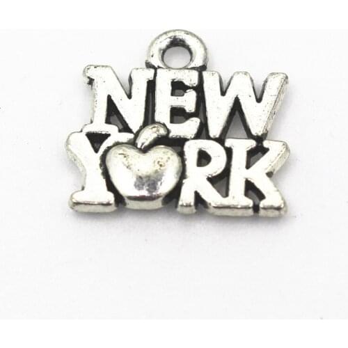 Hot Selling 50pcs/lot New York Dangle Charms Lobster Clasp Charms Diy Jewelry Accessory Bracelets Sport Hanging Charms