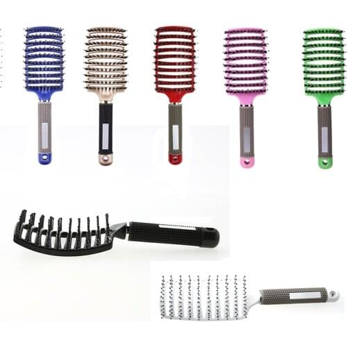 Hair Scalp Massage Comb Hairbrush Bristle Nylon Women Wet Curly Detangle Hair Brush for Salon Hairdressing Styling Tools