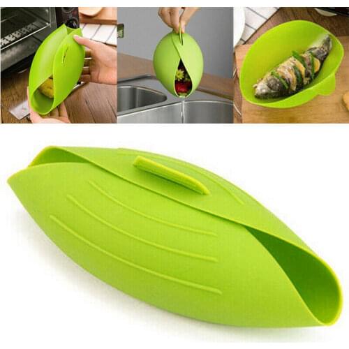 Reuseable Silicone Bread Baking Bowl Multi Microwave Oven Fish Steam Bowl Heat Resistant Folding Food Cooking Bowl Kitchen Tool