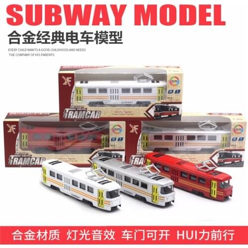 Pull-back vehicle transport vehicle model alloy Double Opening Door With Sound Light Subway Bus childrens toy car W75