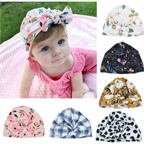 3pcs Fashion Baby Cap Bowknot 6 style Infant Baby Hat Elastic Caps