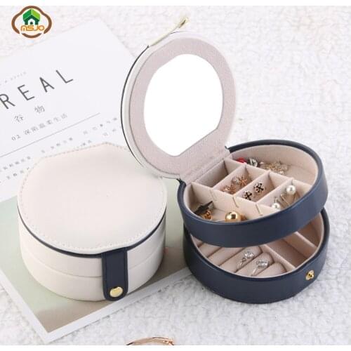 MSJO Jewelry Storage Box Organizer for Women Ring Earring Necklace 2 Layers Design Organization Jewelry Storage Case Storage box