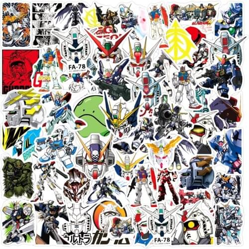 10/30/50pcs/bag GUNDAM Japanese Anime Stickers For Cars Motorcycles Water cups Furniture Childrens toys Decal Luggage Computers