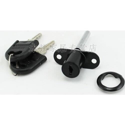 Wholesaler 16mm Brand New Black Zinc Alloy Desk Lock with 2pcs keys Perfect For Computer desk &Book Case P59