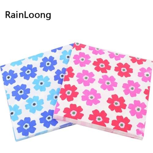 [RainLoong] Pink Flower Paper Napkin Para Festas & Party Supply Decoration Tissue Guardanapo Servilleta 33*33cm 1 pack