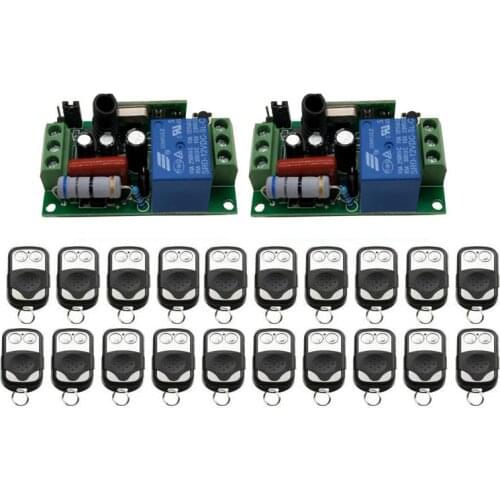 RF Wireless Remote Control AC 220 V 1 CH 50*30*18 mm 2 Receiver & 20 transmitter waterproof 2 keys