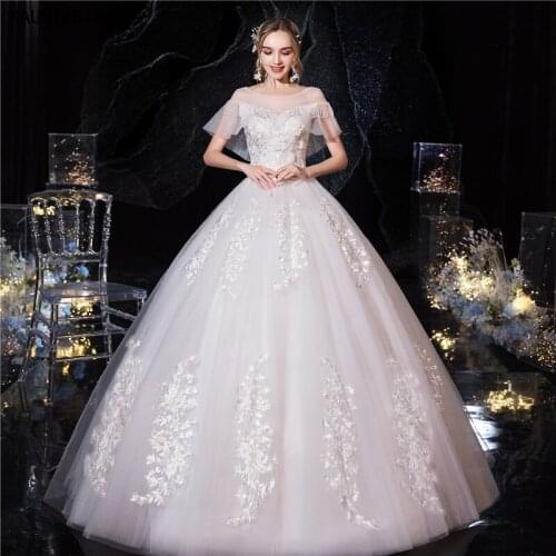 KAUNISSINA Gorgeous Ball Gown Wedding Dress Appliques Vestido De Novia Princesa Vintage Wedding Dresses Marriage Bridal Gowns