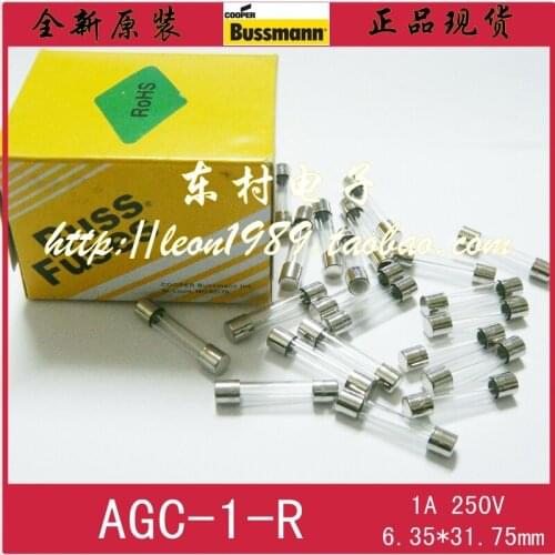 [SA]United States BUSSMANN Fuse AGC-1-R 1A 250V fast -blow fuse 6 & times; 30mm--50pcs/lot