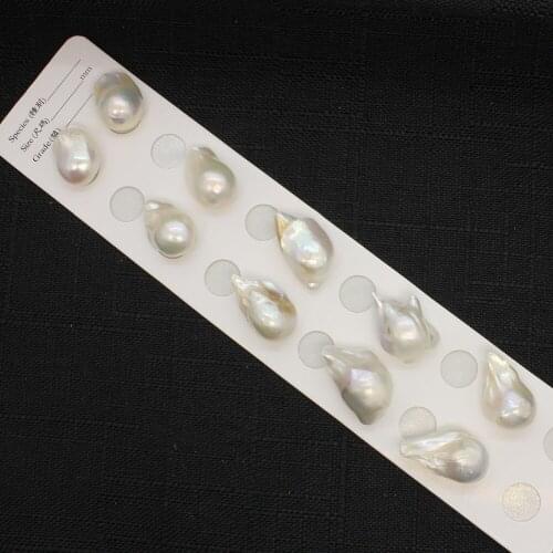 5Pair/set 15-18mm Naked Pearl Earrings Accessories White Color Natural Freshwater Pearl Earring DIY Stud Earrings High Quality