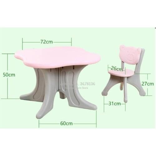 Foldable Childrens Table Chair Kindergarten Eco-friendly Plastic Folding Table Chair Home Table StudyTable For Kids Gift