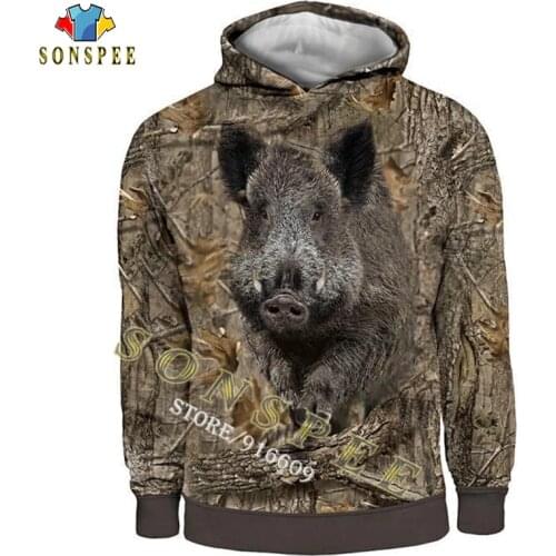 Wild Boar hunting 3d Printed Unisex Hoodies Harajuku Fashion Men Casual Long Sleeve Hooded Sweatshirt zip hoodies Drop shipping