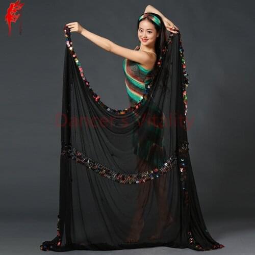 Belly dance props belly dance accessories chiffon sequins belly dance veil women belly dance show veil 2.1*1.5m dancers clothes