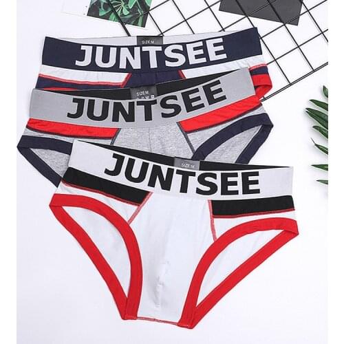 Juntsee mens panties mens triangle pants fashion color personality trendy mens tringe pants cotton breathable sexylow-waisted