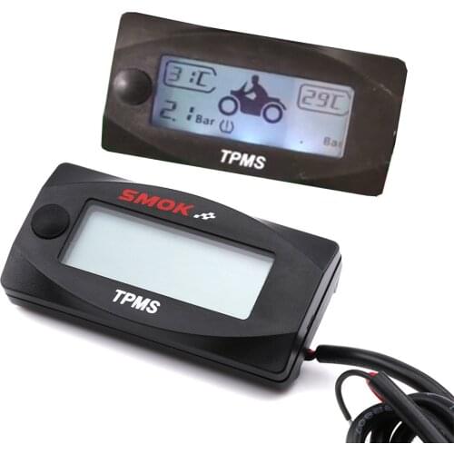 Universal Motorcycle TPMS Instrument Plastic+LED Digital Displayer Mini Wireless Waterproof Tire Pressure+Temp Monitoring Meter