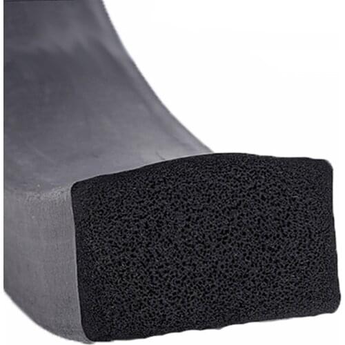 2meter All Sizes EPDM Foamed Rubber Square Type Sealing Strip Sound Proofing Dustproof Black Rectangle