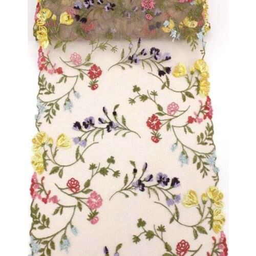 Gorgeous Tulle Lace Trim Pink Rose Flowers Floral Embroidered Scalloped Lace 8.26 Inches Wide High Quality By The Yard