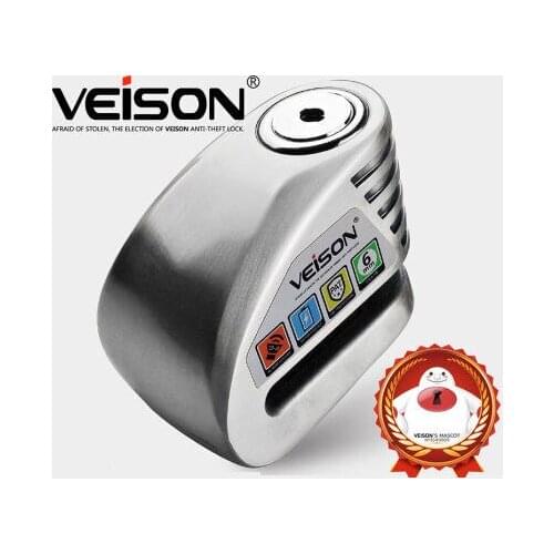 VEISON 130dB Motorcycle Lock Waterproof Motorcycle Alarm Anti-Prying Scooter Bicycle Alarm Bike Disc Quad Lock MotoPadlock