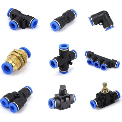 1PC PY/PU/PV/PK/PE/PM/HVFF/LSA T/Y/L/Straight Type Pneumatic Push In Fittings For Air/Water Hose and Tube Connector 4mm to 16mm