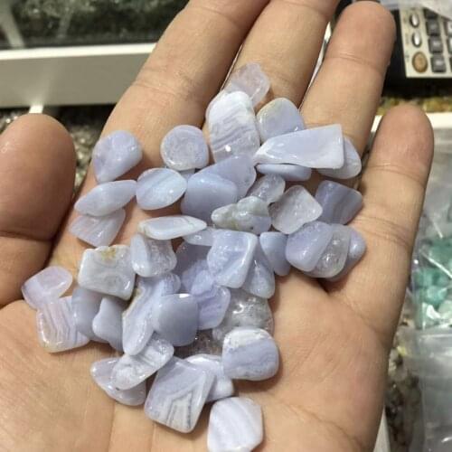 100g Natural Agate stone polished Blue Lace agate tumbled stones for Home Decor mineral crystals meditation wicca healing stones