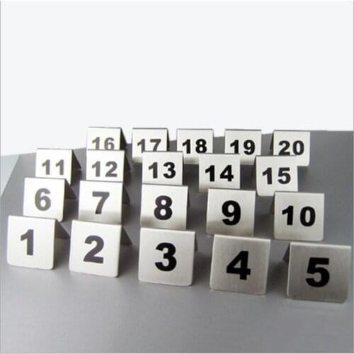 100pcs Table Numbers Cards Number 1-100 Stainless Steel Table Sign Card for Small Restaurant Hotel Cafe Bar Tools