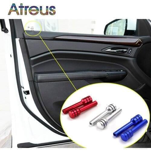 2Pcs Car Door Lock Knob Pull Pins Aluminum Alloy for Skoda Rapid Octavia 2 Fabia Superb Hyundai I30 Tucson Solaris Peugeot 308
