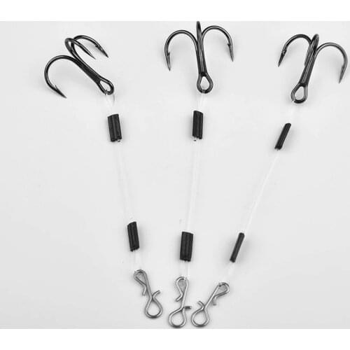 3pcs/card Pike Perch Bass Predator Lure Fishing Sharp Hook Tackle Stainless Steel 6/8/10cm Silver Durable Fishing Tools Tackle