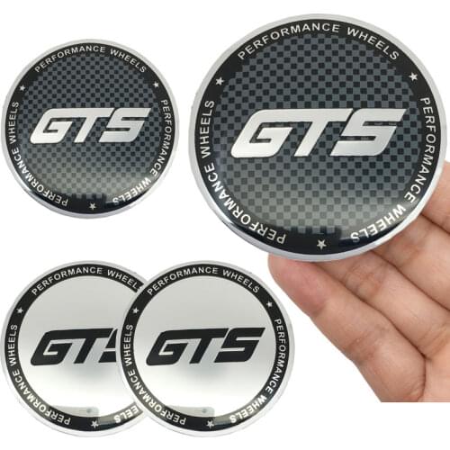 4Pcs 56.5mm GTS Logo Car Styling Car Rim Center Wheel Hub Cap Sticker For Volkswagen GTS Golf GTI Touareg Cayenne GTS Lingdu GTS