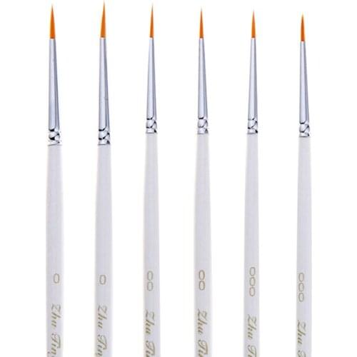 6Pcs Flexible Watercolor Oil Gouache Acrylic Long Handle Painting Brush Hook Line Pen Art Supplies Gouache watercolor oil brush