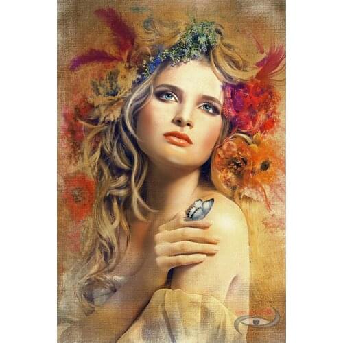 Abstract colorful female face diamond painting full squareround cross stitch mosaic diy photo custom embroidery picture YG2382