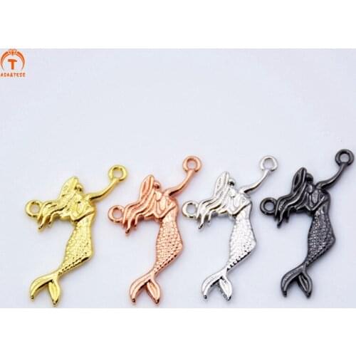 ASA&TESS Samulti colors available mermaid charms mermaid pendant connector pedant Jewelry findings link