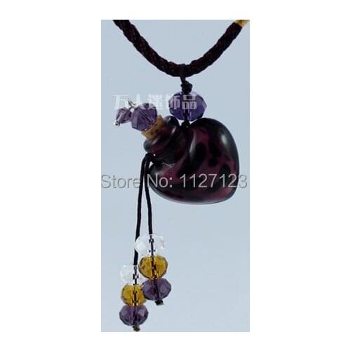 Free shipping!!3pcs Murano Glass Perfume Necklace Leopard Heart ( purple),Essential Oil Vial Necklace,Perfume Bottle Jewelry