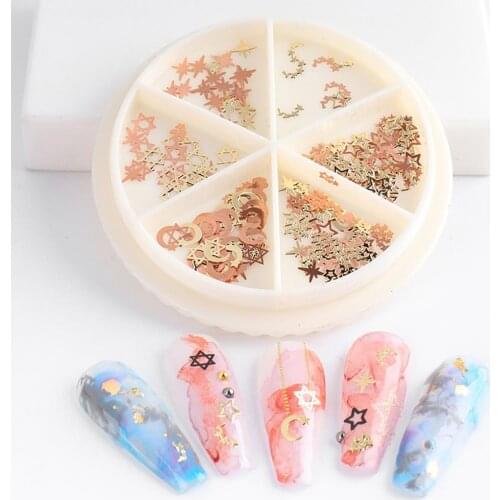 Nail Sequins Various Shape Detachable Metal 3D Hollow Nail Art Sequins for Women для ногтей
