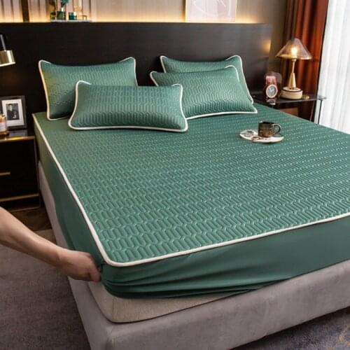 PEIDUO Waterproof Mattress Cover Thick Quilted Fitted Bed Sheet Fashion Printed Bedding Queen King Non-slip Sheet Dust Cover