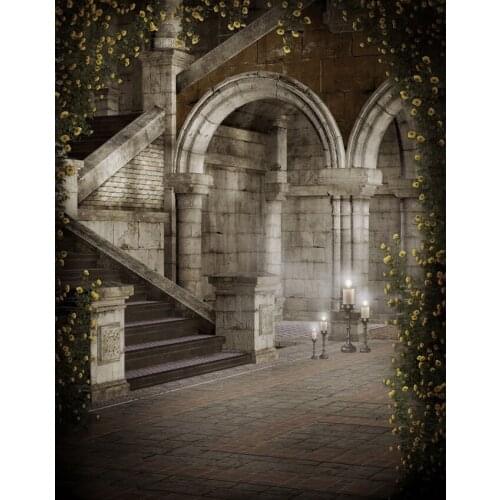 Floral decor palace backgrounds photo polyester drama photography backdrops for photographer studio accessories photocall S-2326