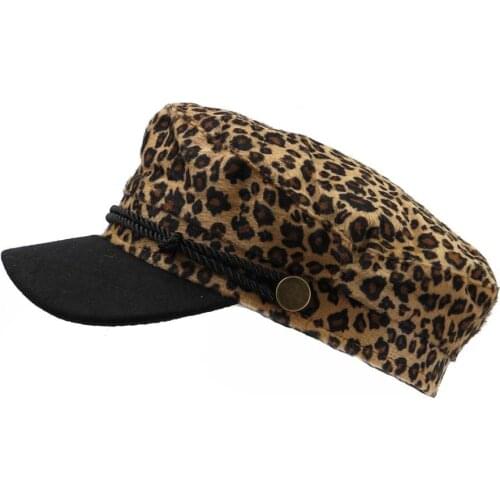 Spring Autumn Leopard Beret Hat Lady Women Army Cap Flat Hats Fashion Casual Snapback Military Hats for Female Girls