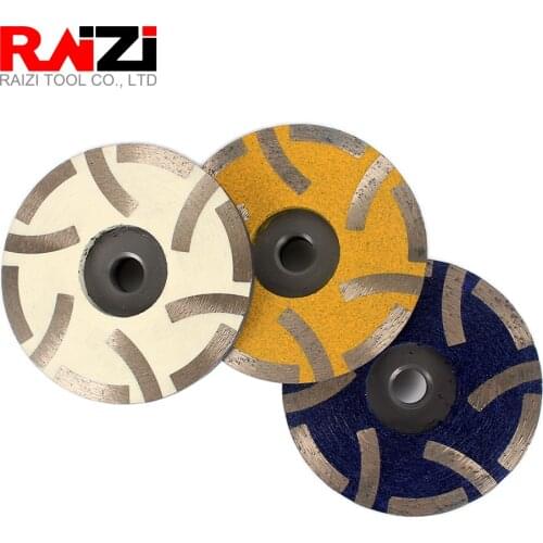 Raizi 4 Inch/100mm Resin Filled Diamond Grinding Disc Granite Marble Stone Cup Wheel Abrasive Tools