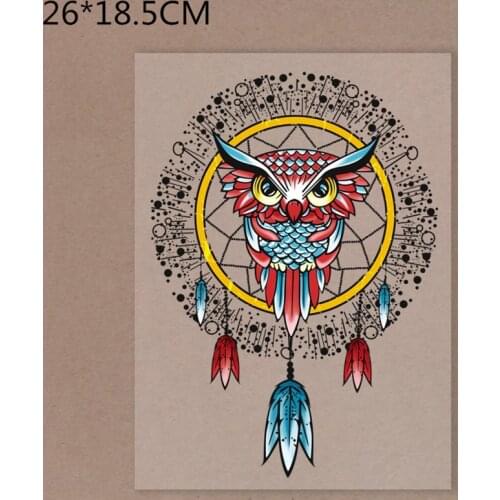 Hot Ladies fashion Owl beautiful Iron On Patches DIY T-shirt jacket Grade-A Thermal transfer stickers patch for clothing