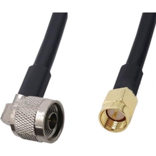 RG58 Cable SMA Male to N Male Right Angle Connector WiFi Antenna Extension Pigtail jumper cable