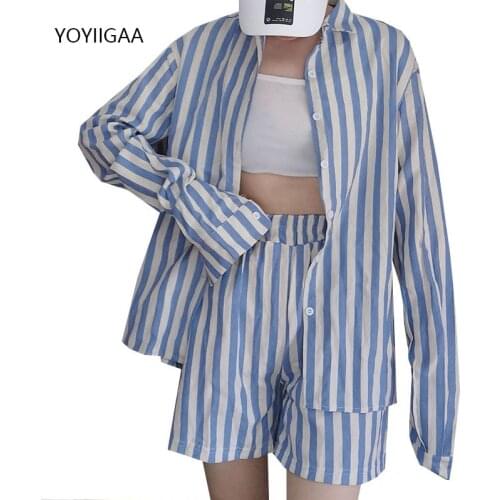 Cotton Women 2 Piece Set Summer Casual Female Tracksuits Suits Harajuku Woman Shorts Sets Long Sleeve Ladies Tshirt+Shorts Suit