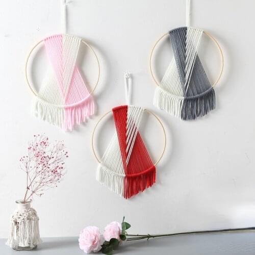 Macrame Circle Wall Hanging Decor For Living Room North Style Hotel Bedroom Decoration Hand Woven Homestay Room Decor Aesthetic