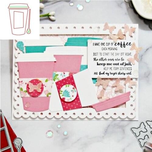 Metal Cutting Dies Coffee Cup Spoon Set DIY Scrapbooking Craft Paper Cards Making Template 2020 Embossing Dies