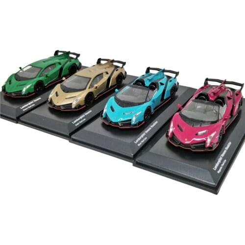 Kyosho 1:64 Lambor Veneno Hard-Top / Roadster Red Line Diecast Model Car