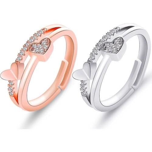 Fashion Gold cute Color Heart Letters Rings For Women Fashion Love Heart Rings For Women Wedding Jewelry